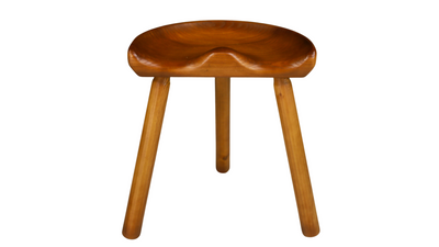 1960s French Provincial elmwood tripod stool