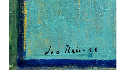 Leo Reis, 1958 dated geometric abstract o/c