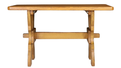 1960s French brutalist oakwood X-base table