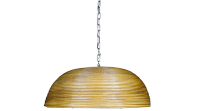 1970s Italian bamboo & brass pendant light