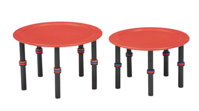 Pair Nanna Ditzel red & black lacquered side tables