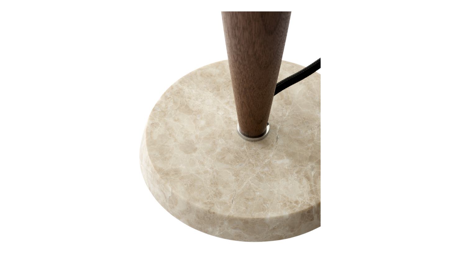 &Tradition : Herman Table Lamp in walnut & opal glass