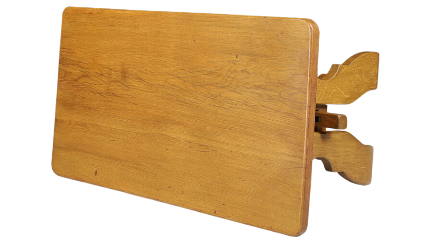 1960s French brutalist oakwood X-base table