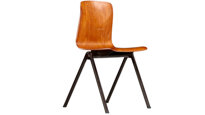 Dutch Galvanitas S30 Stacking Chair, Pagholz seat